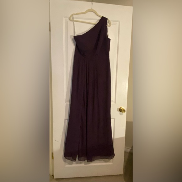 David's Bridal Dresses & Skirts - NWT Celebrate David’s Bridal Studio-Long Chiffon One Shoulder Bridesmaid’s Dress